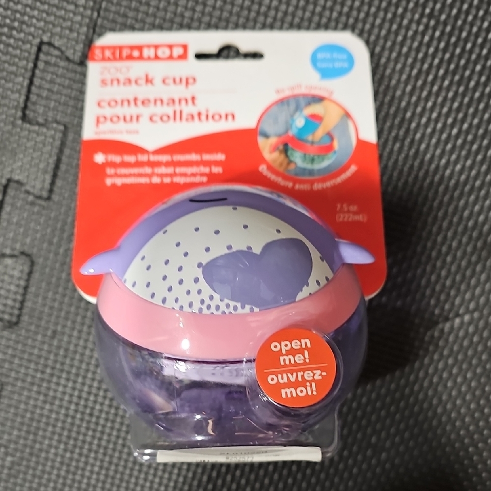 Skip Hop Snack Cup with Purple and Pink Lid